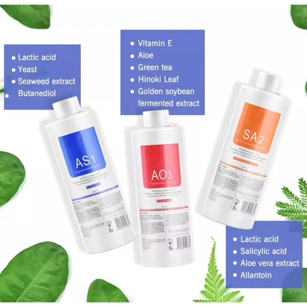 Hydra Dermabrasion Solution AS1 SA2 AO3 – 400 ml Professional Hydro Facial Liquid Serum Set - Image 5