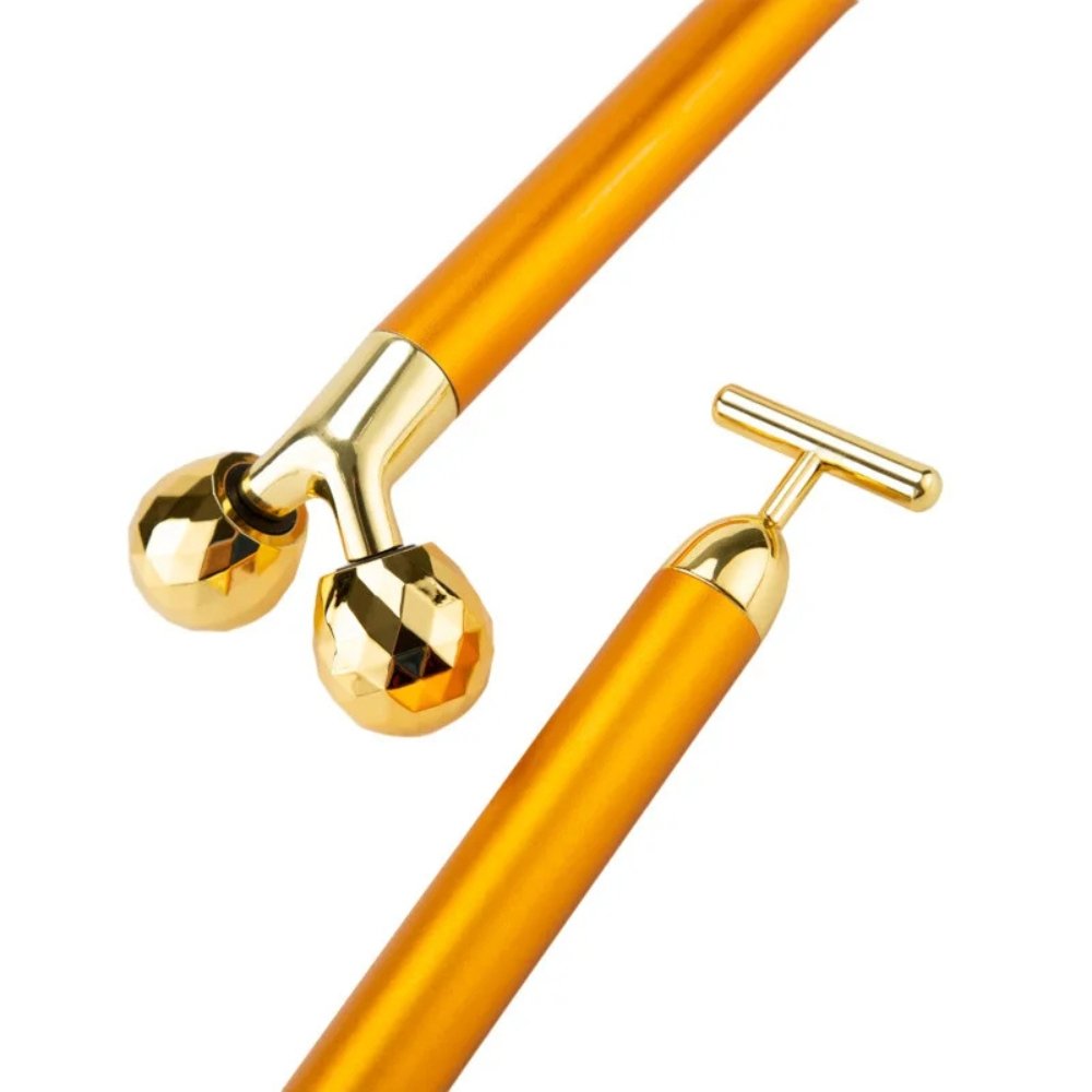 24K Gold T-Shaped and V-Face 2 in 1 PKT Electric Beauty Stick – Skin Tightening and Eye Lifting Massager - Image 2